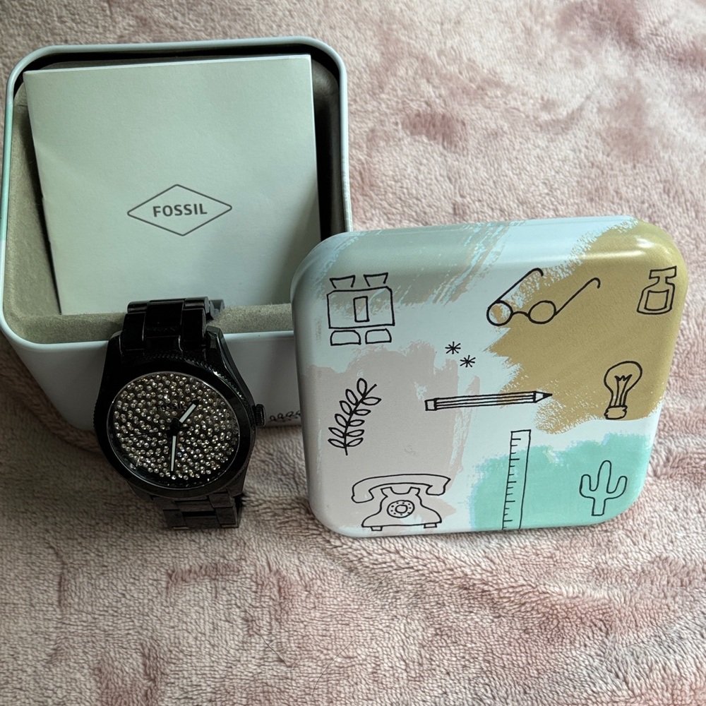 Fossil Women's Black Watch with Crystal Embellished Dial - Picture 2 of 2